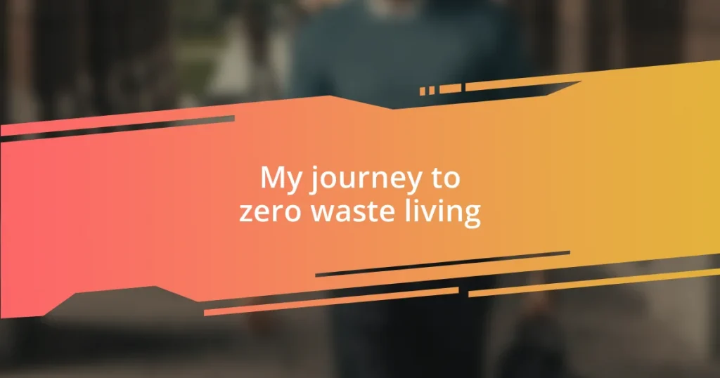 My journey to zero waste living