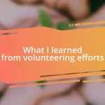 What I learned from volunteering efforts